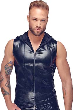 Noir Handmade Wetlook Hoody Tank in Schlangenhaut-Optik