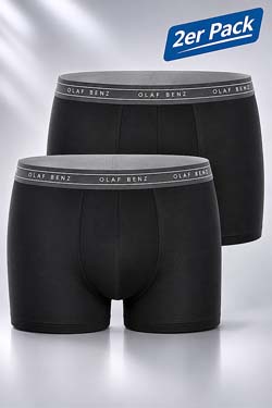 Olaf Benz Boxer Pants RED1010 Doppelpack Schwarz/Wei�