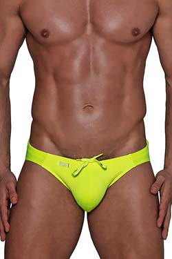 TOF Paris Badehose Badebrief Neon-Gelb