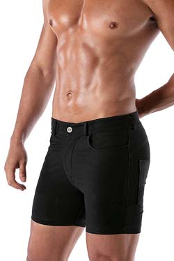 TOF Paris Patriot Chino Skinny Shorts Schwarz