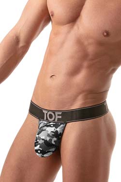 TOF Paris STRINGLESS Beach THONG Camouflage Grey