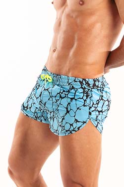 TOF Paris kurze Bade Mini Shorts Blue Print