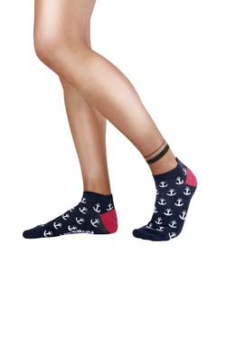 UnaBux Unisex Sneaker Socken Captain Anker-Muster