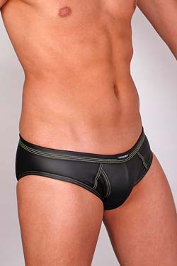 Wojoer Fetisch Gummi Slip 331 Schwarz-Gelb